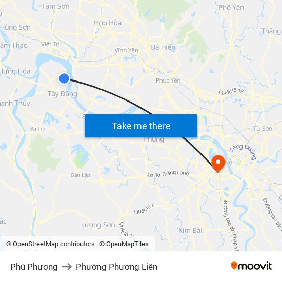 Phú Phương to Phường Phương Liên map