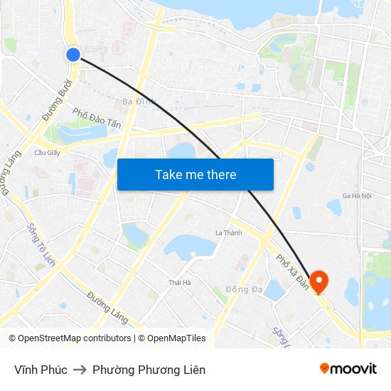 Vĩnh Phúc to Phường Phương Liên map