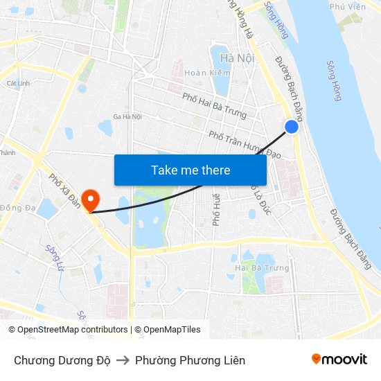 Chương Dương Độ to Phường Phương Liên map