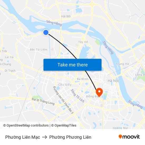 Phường Liên Mạc to Phường Phương Liên map