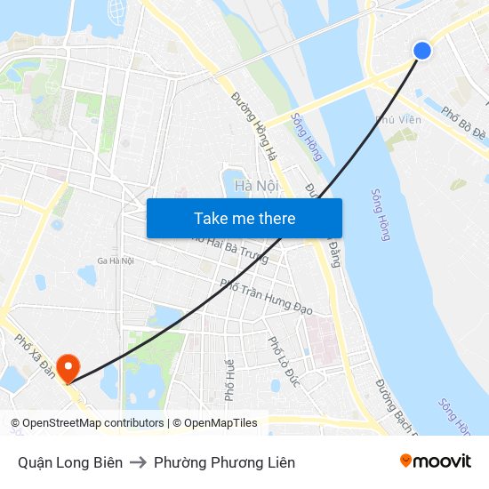 Quận Long Biên to Phường Phương Liên map