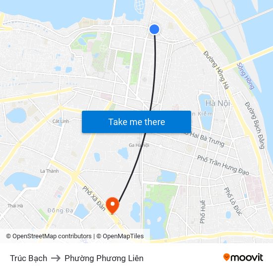 Trúc Bạch to Phường Phương Liên map