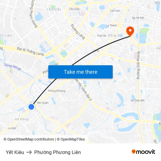 Yết Kiêu to Phường Phương Liên map