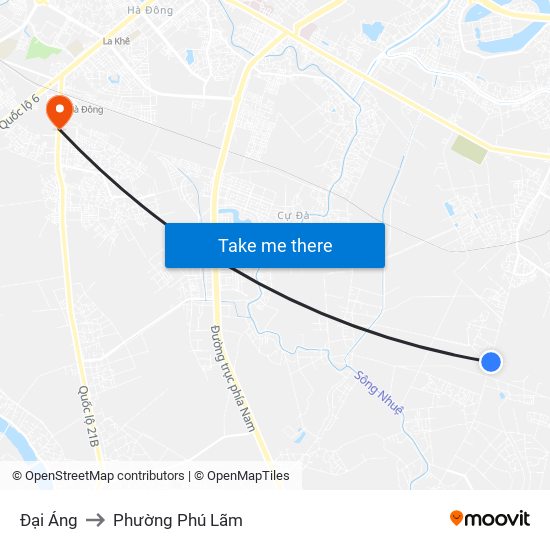 Đại Áng to Phường Phú Lãm map