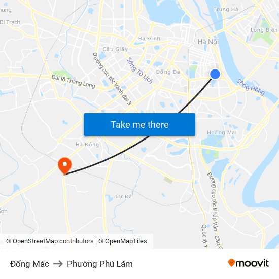 Đống Mác to Phường Phú Lãm map