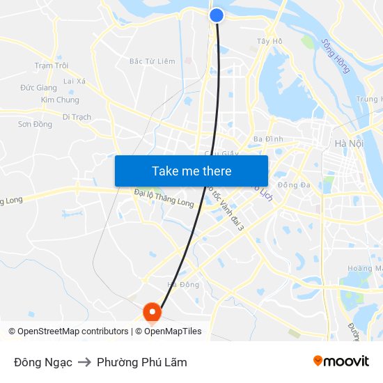 Đông Ngạc to Phường Phú Lãm map