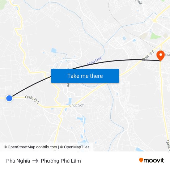 Phú Nghĩa to Phường Phú Lãm map