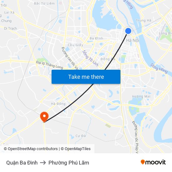 Quận Ba Đình to Phường Phú Lãm map