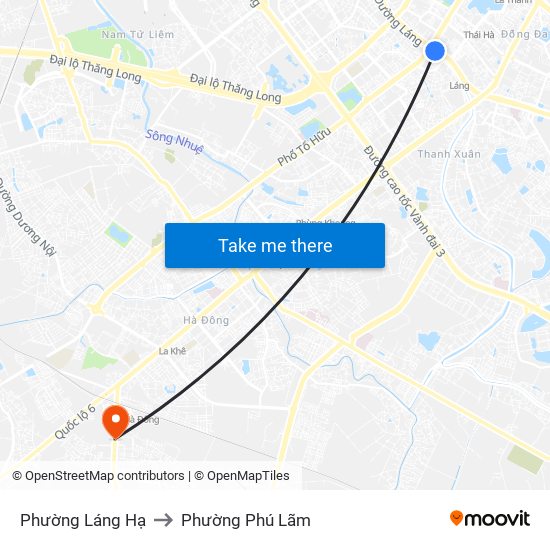 Phường Láng Hạ to Phường Phú Lãm map