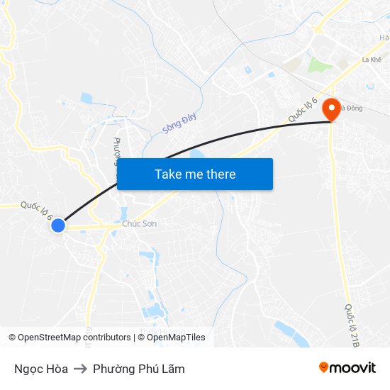Ngọc Hòa to Phường Phú Lãm map