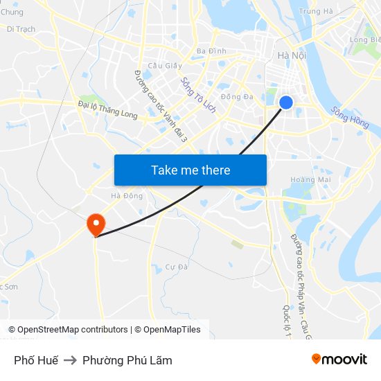 Phố Huế to Phường Phú Lãm map