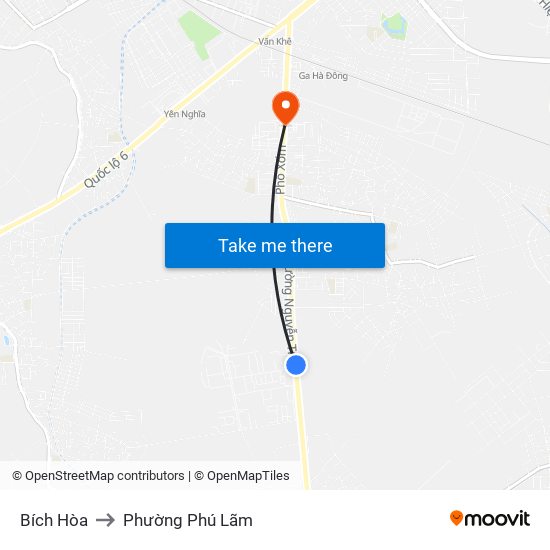 Bích Hòa to Phường Phú Lãm map