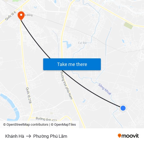 Khánh Hà to Phường Phú Lãm map