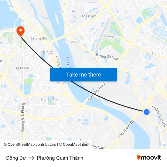 Đông Dư to Phường Quán Thánh map