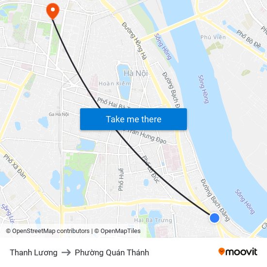 Thanh Lương to Phường Quán Thánh map