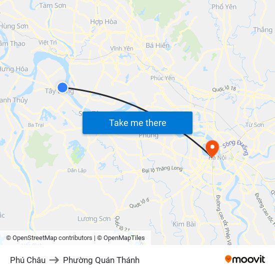 Phú Châu to Phường Quán Thánh map