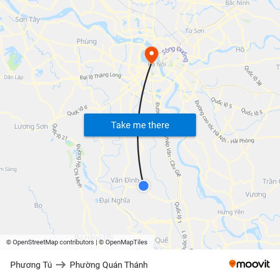 Phương Tú to Phường Quán Thánh map