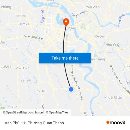 Văn Phú to Phường Quán Thánh map