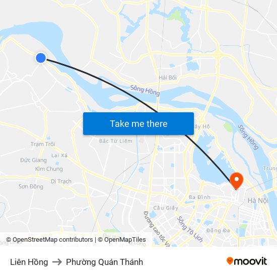 Liên Hồng to Phường Quán Thánh map