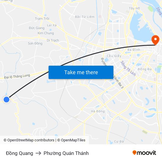 Đồng Quang to Phường Quán Thánh map