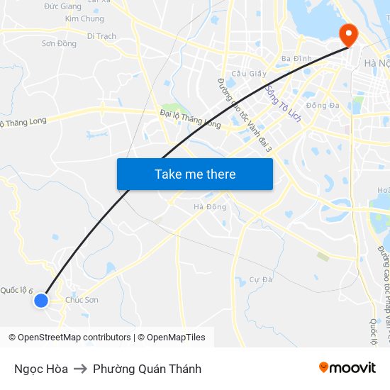 Ngọc Hòa to Phường Quán Thánh map