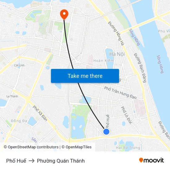 Phố Huế to Phường Quán Thánh map