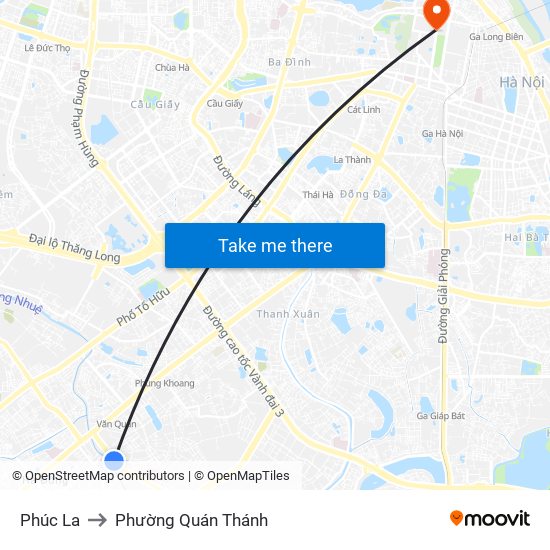 Phúc La to Phường Quán Thánh map