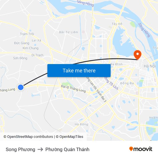 Song Phương to Phường Quán Thánh map