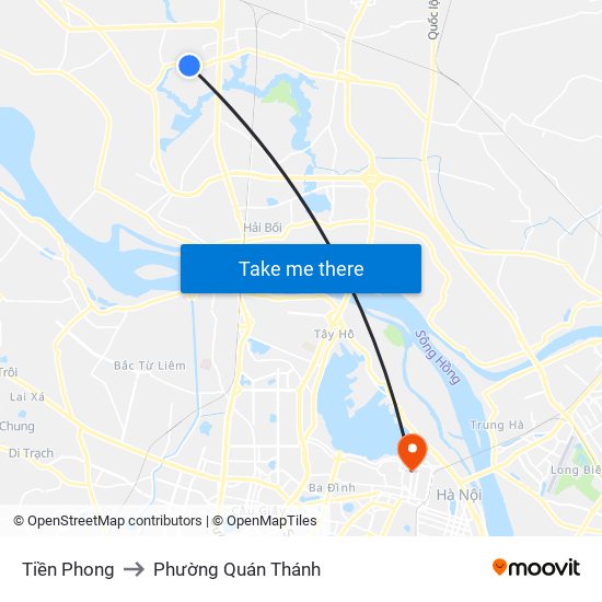 Tiền Phong to Phường Quán Thánh map