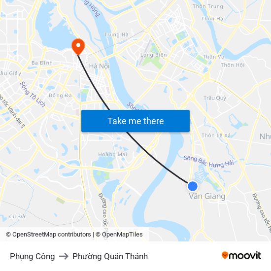 Phụng Công to Phường Quán Thánh map