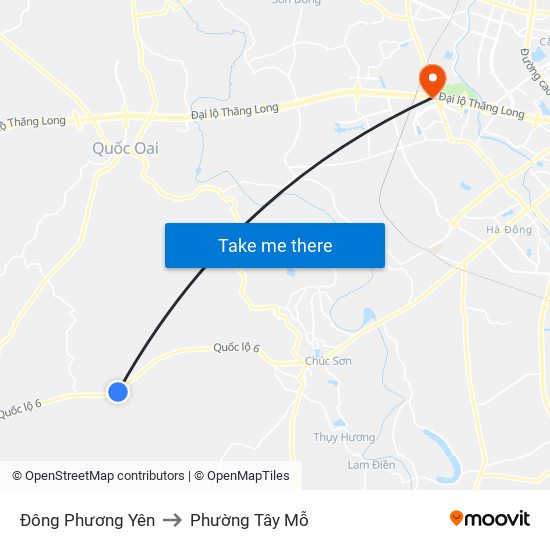 Đông Phương Yên to Phường Tây Mỗ map