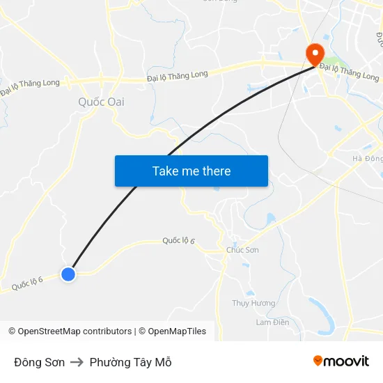 Đông Sơn to Phường Tây Mỗ map