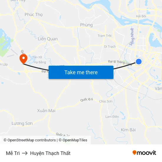 Mễ Trì to Huyện Thạch Thất map