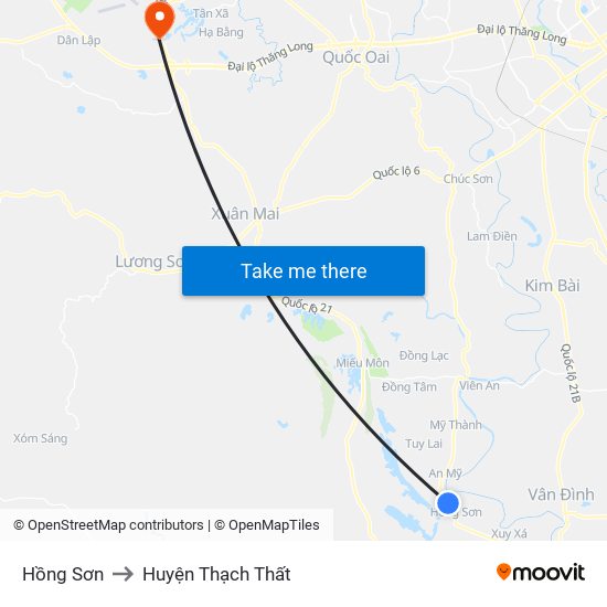 Hồng Sơn to Huyện Thạch Thất map