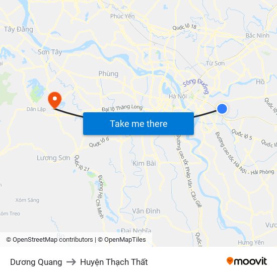 Dương Quang to Huyện Thạch Thất map