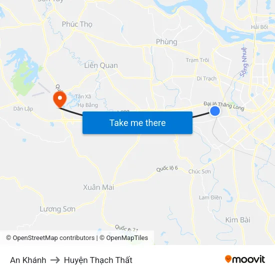 An Khánh to Huyện Thạch Thất map