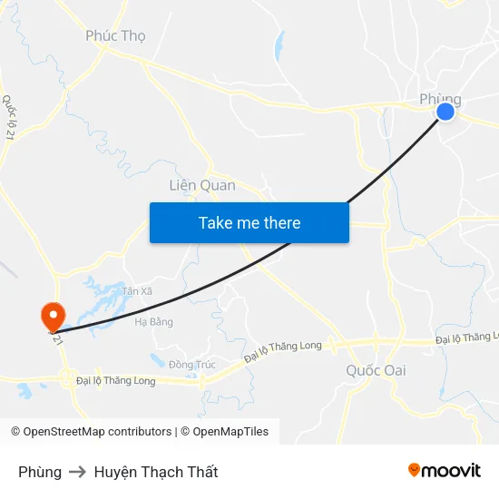 Phùng to Huyện Thạch Thất map