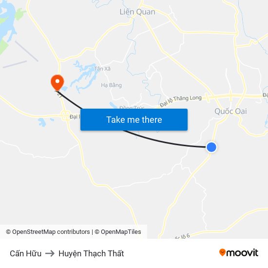 Cấn Hữu to Huyện Thạch Thất map