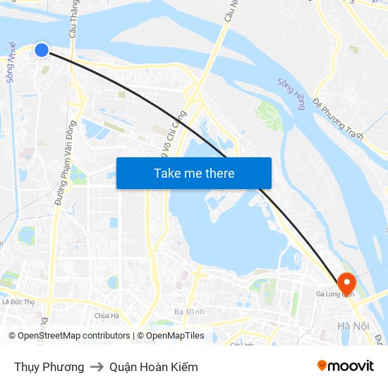 Thụy Phương to Quận Hoàn Kiếm map