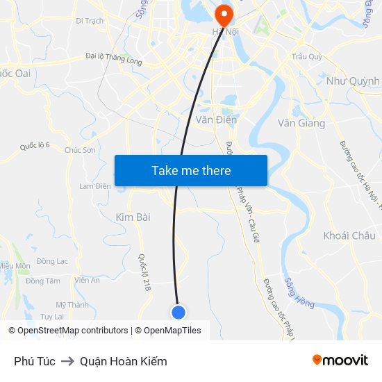 Phú Túc to Quận Hoàn Kiếm map