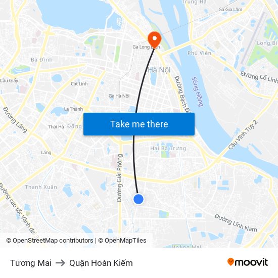 Tương Mai to Quận Hoàn Kiếm map