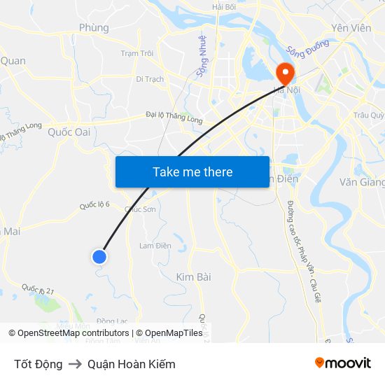 Tốt Động to Quận Hoàn Kiếm map