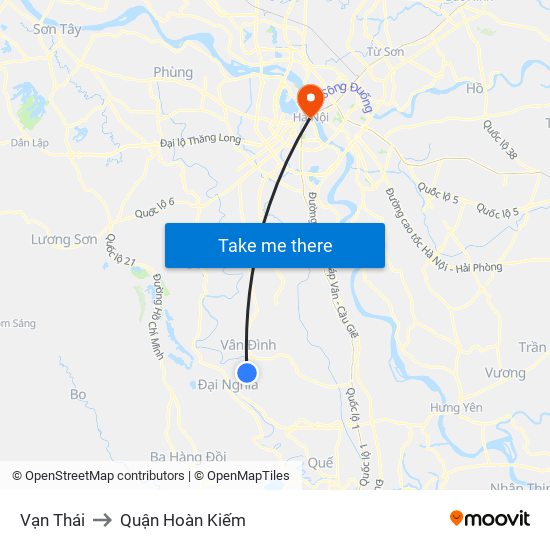 Vạn Thái to Quận Hoàn Kiếm map