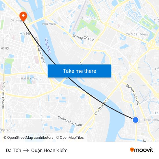 Đa Tốn to Quận Hoàn Kiếm map