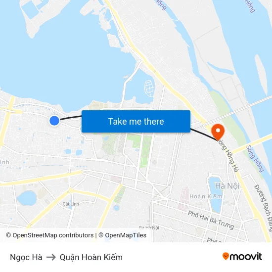 Ngọc Hà to Quận Hoàn Kiếm map