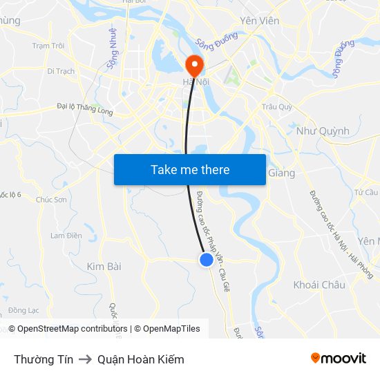 Thường Tín to Quận Hoàn Kiếm map