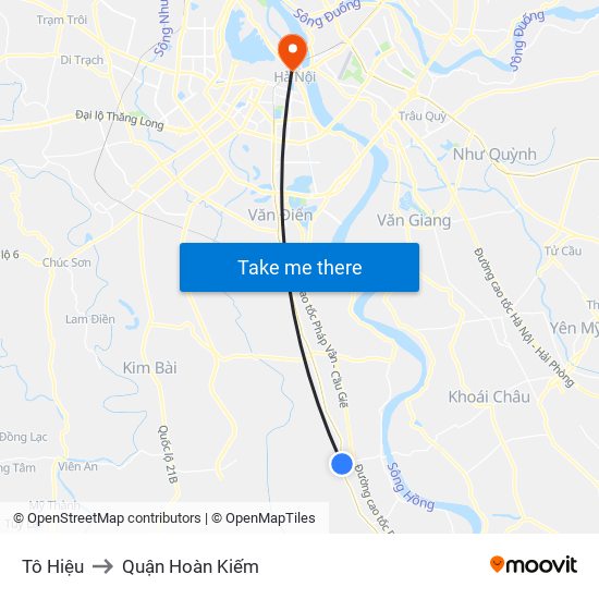 Tô Hiệu to Quận Hoàn Kiếm map