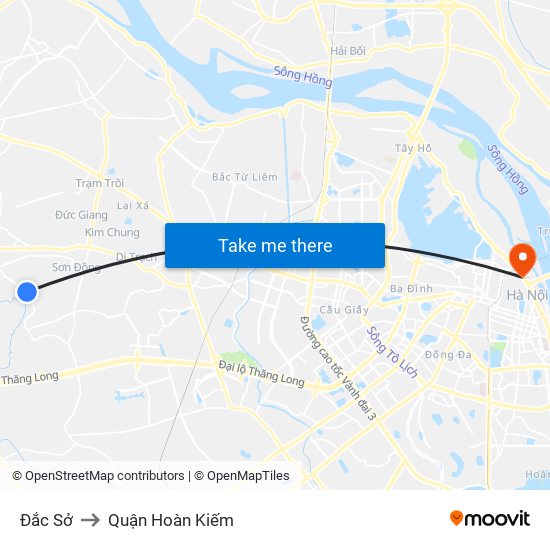 Đắc Sở to Quận Hoàn Kiếm map