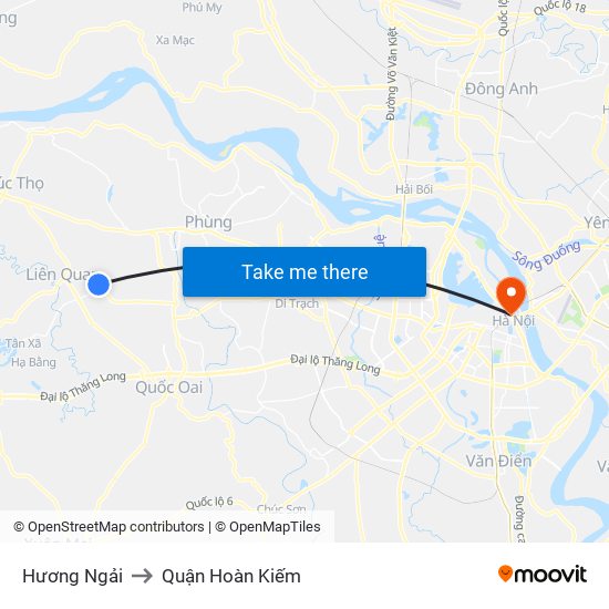 Hương Ngải to Quận Hoàn Kiếm map