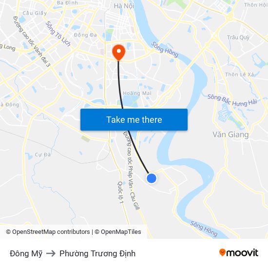 Đông Mỹ to Phường Trương Định map